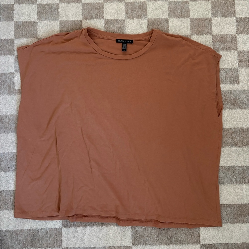 Eileen Fisher Tan Short Sleeve Tee